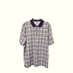 NWOT Izod Men's Perform X  Checked Polo Golf Shirt Size XL
